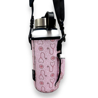 Nurse Leopard 30-40oz Tumbler Handler™  With Carrying Strap, Drink Handlers - A Blissfully Beautiful Boutique