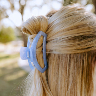 Open Blue Lagoon Medium Hair Clip, TELETIES - A Blissfully Beautiful Boutique