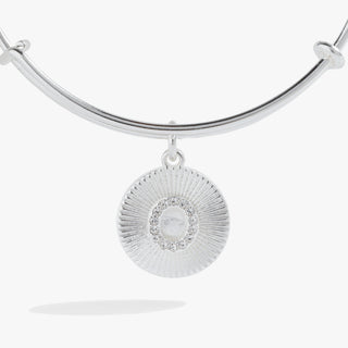 Initial O Pave Starburst Texture Bangle