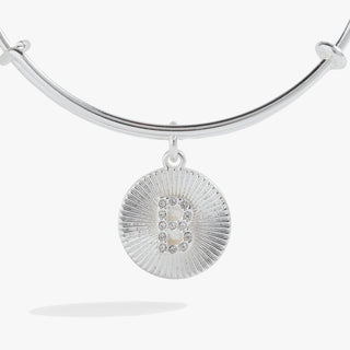 Initial B Pave Starburst Texture Bangle