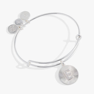 Initial E Pave Starburst Texture Bangle