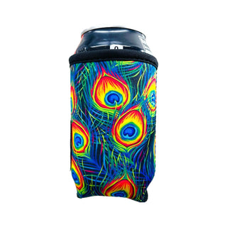 Peacock Feathers 12oz Regular Can Sleeve, Drink Handlers - A Blissfully Beautiful Boutique