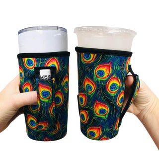 Peacock Feathers 20oz Large Coffee / Tea / Tumbler Handler™, Drink Handlers - A Blissfully Beautiful Boutique