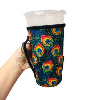 Peacock Feathers 20oz Large Coffee / Tea / Tumbler Handler™, Drink Handlers - A Blissfully Beautiful Boutique