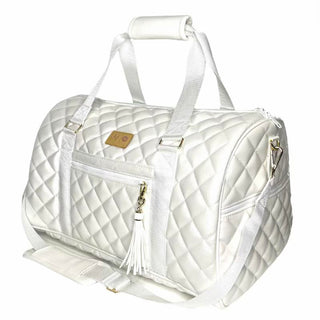 Makeup Junkie - Luxe Quilted Ivory Pearl Duffle Pre-Order