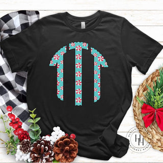 Peppermint Swirl Monogram Graphic Tee, Merch Girls - A Blissfully Beautiful Boutique