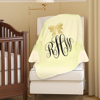 30 x 40 Personalized Monogram Baby Blanket, Monogram Online - A Blissfully Beautiful Boutique