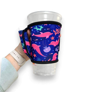 Pink Dolphins Small / Medium Bottomless Handler™, Drink Handlers - A Blissfully Beautiful Boutique