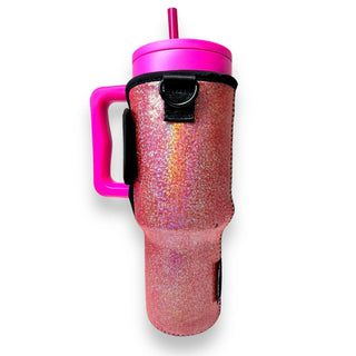 Pink Party 40oz Tumbler With Handle Sleeve, Drink Handlers - A Blissfully Beautiful Boutique