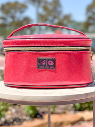 Makeup Junkie Bags - Hot Pink Glitter First Class Traveler Pre-Order