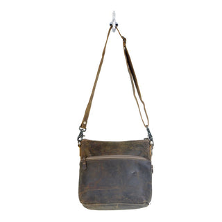 Myra Feline Hairon Leather Crossbody Bag Suede Finish, Leopard Print Front, Adjustable Strap for Everyday Chic, Myra USA - A Blissfully Beautiful Boutique