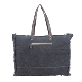 Myra Sea Grass Hair-On Leather Tote - Spacious Cowhide Bag with Embossed Front Pocket for Everyday Elegance, Myra USA - A Blissfully Beautiful Boutique
