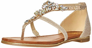 G by Guess Womens Deers Fabric Split Toe Casual Ankle Strap, Gold, Size 6.0, Vanessa Jane - A Blissfully Beautiful Boutique