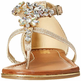 G by Guess Womens Deers Fabric Split Toe Casual Ankle Strap, Gold, Size 6.0, Vanessa Jane - A Blissfully Beautiful Boutique