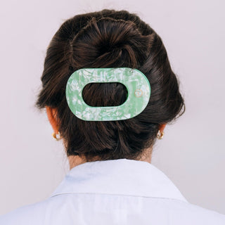 Spring Splash Large Flat Round Hair Clip, TELETIES - A Blissfully Beautiful Boutique