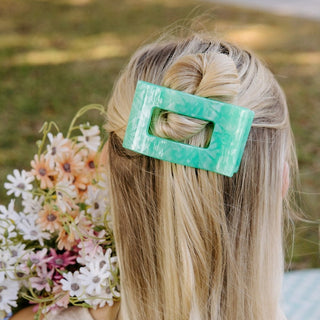 Spring Splash Medium Flat Rectangle Hair Clip, TELETIES - A Blissfully Beautiful Boutique