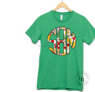 Teacher Brush Monogram Graphic Tee, Merch Girls - A Blissfully Beautiful Boutique
