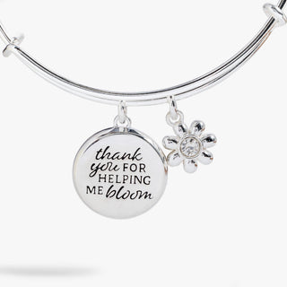 Thank You For Helping Me Bloom' Charm Bangle
