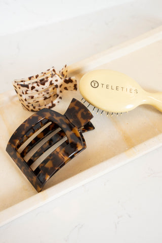 Tortoise Large Flat Square Hair Clip, TELETIES - A Blissfully Beautiful Boutique