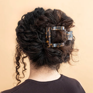 Tortoise Large Flat Square Hair Clip, TELETIES - A Blissfully Beautiful Boutique