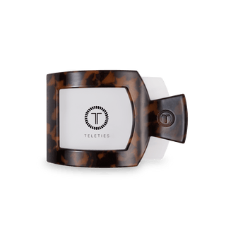 Tortoise Medium Flat Square Hair Clip, TELETIES - A Blissfully Beautiful Boutique