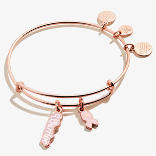 Warrior + Pink Ribbon Duo Charm Bangle