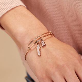 Warrior + Pink Ribbon Duo Charm Bangle
