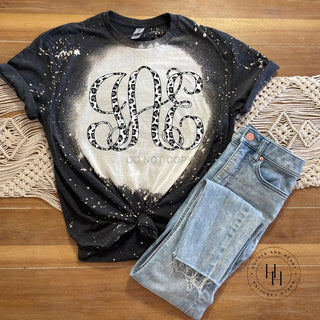 White Leopard Bleach Monogram Graphic Tee, Merch Girls - A Blissfully Beautiful Boutique