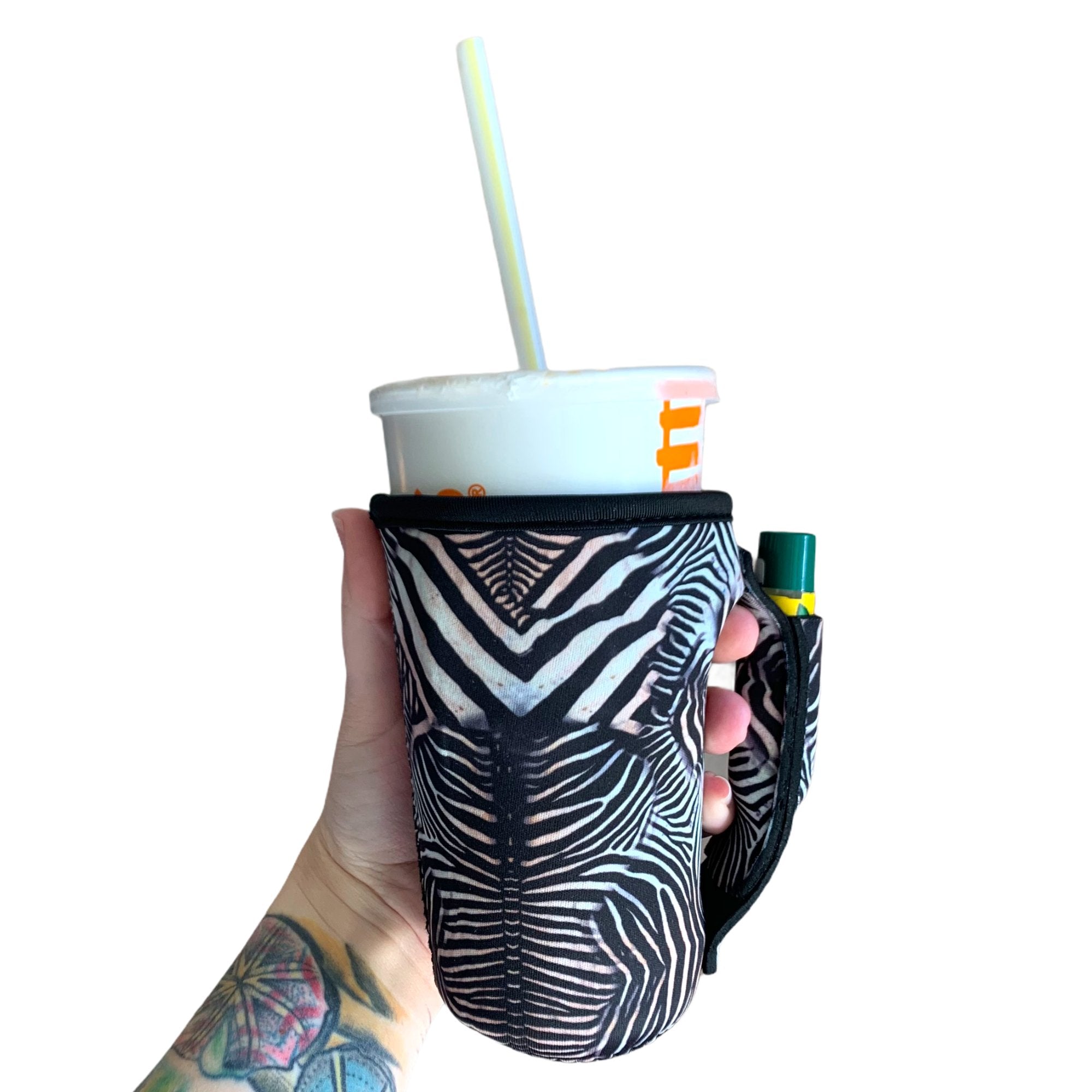 Zebra 16oz Pint Glass / Tumbler / Tea / Grande Coffee / Medium Drinks Handler - Thumbnail 4