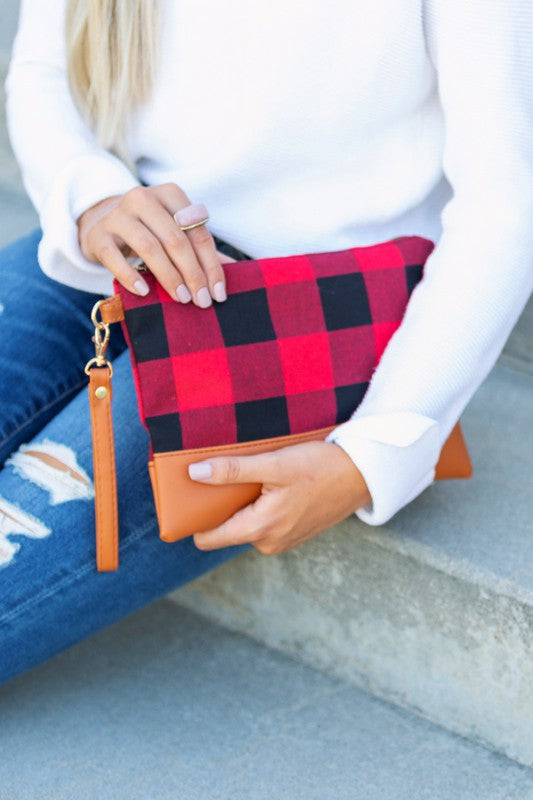 Buffalo plaid clutch sale