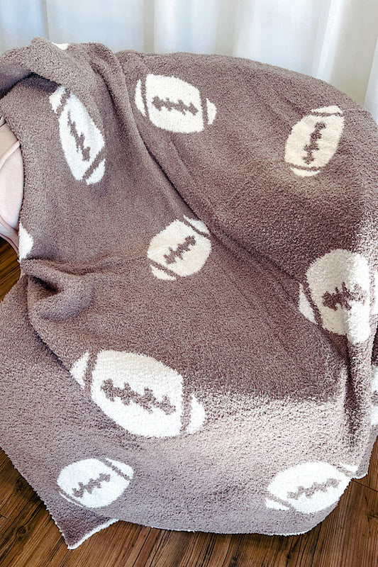 Gray Football Luxury Blanket