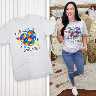 Normal is Boring Autism Awareness T Shirt