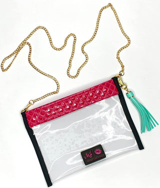 Makeup Junkie Gameday Crossbody - Hot Pink, A Blissfully Beautiful Boutique - A Blissfully Beautiful Boutique