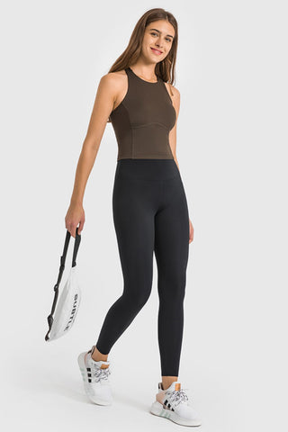 High Waist Ankle-Length Yoga Leggings, Trendsi - A Blissfully Beautiful Boutique