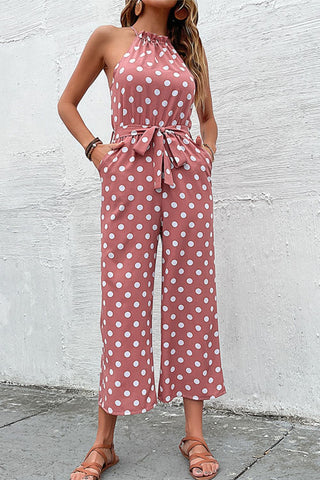 Polka Dot Grecian Wide Leg Jumpsuit, Trendsi - A Blissfully Beautiful Boutique