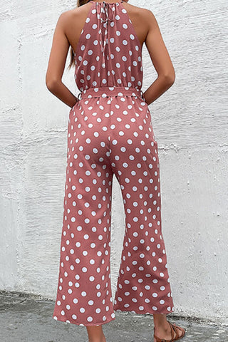 Polka Dot Grecian Wide Leg Jumpsuit, Trendsi - A Blissfully Beautiful Boutique
