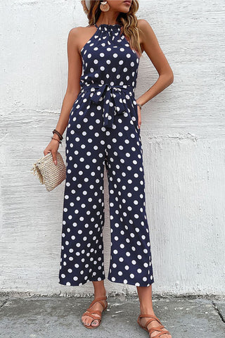 Polka Dot Grecian Wide Leg Jumpsuit, Trendsi - A Blissfully Beautiful Boutique