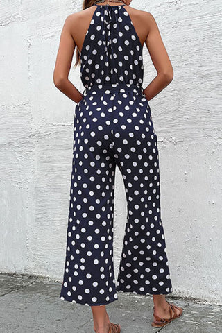 Polka Dot Grecian Wide Leg Jumpsuit, Trendsi - A Blissfully Beautiful Boutique