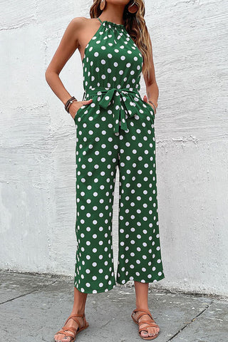 Polka Dot Grecian Wide Leg Jumpsuit, Trendsi - A Blissfully Beautiful Boutique