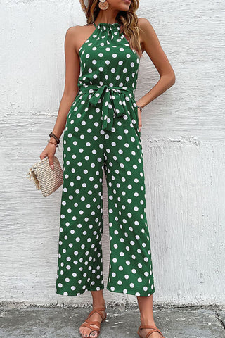 Polka Dot Grecian Wide Leg Jumpsuit, Trendsi - A Blissfully Beautiful Boutique