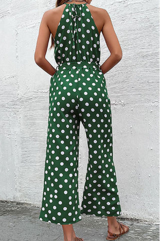 Polka Dot Grecian Wide Leg Jumpsuit, Trendsi - A Blissfully Beautiful Boutique