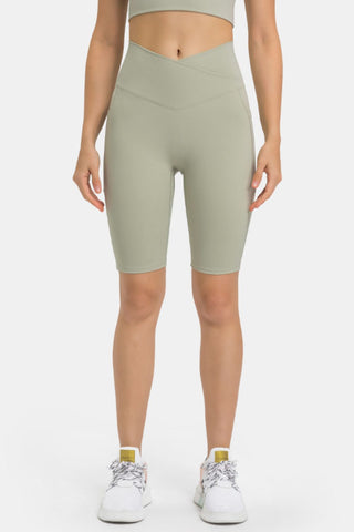 High Waist Biker Shorts with Pockets, Trendsi - A Blissfully Beautiful Boutique