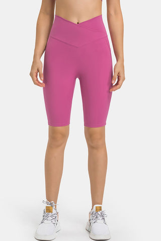 High Waist Biker Shorts with Pockets, Trendsi - A Blissfully Beautiful Boutique