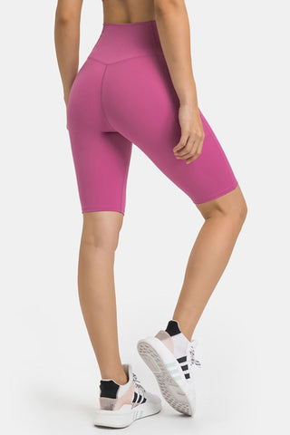 High Waist Biker Shorts with Pockets, Trendsi - A Blissfully Beautiful Boutique