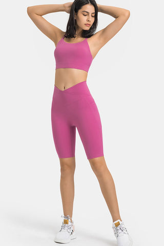 High Waist Biker Shorts with Pockets, Trendsi - A Blissfully Beautiful Boutique