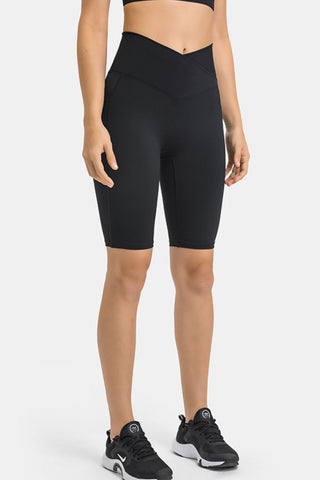 High Waist Biker Shorts with Pockets, Trendsi - A Blissfully Beautiful Boutique