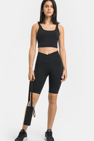 High Waist Biker Shorts with Pockets, Trendsi - A Blissfully Beautiful Boutique