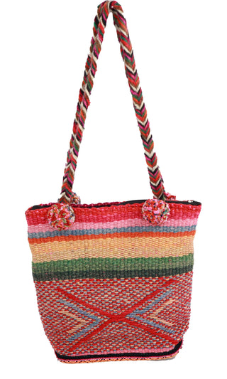 Hand Braided, Pom-Pom Shoulder Bag, Serena Vibes - A Blissfully Beautiful Boutique