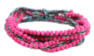 Washed Out, Fuchsia Beaded, Fuchsia and Blue, Tie Wraps, Serena Vibes - A Blissfully Beautiful Boutique