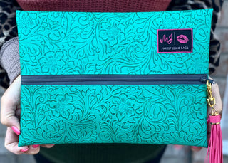 Makeup Junkie Turquoise Dream Dark Grey Zipper, Makeup Junkie - A Blissfully Beautiful Boutique